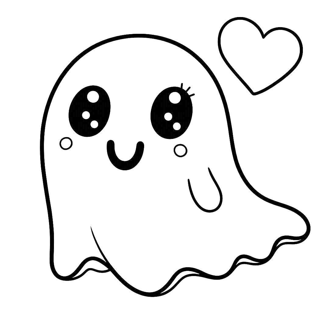 Halloween-smiling-ghost-heart-Jack-O-Lantern-candy-Pumpkin-Halloween-coloring pages