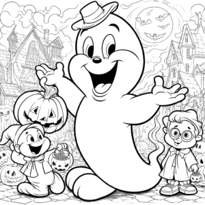 casper-the-ghost-jack-o-lantern-halloween coloring-pages