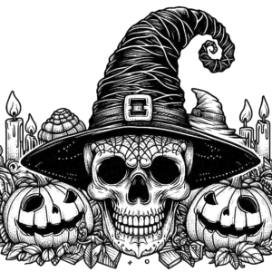 creepy-skull-jack-o-lantern-pumpkin-halloween-coloring pages