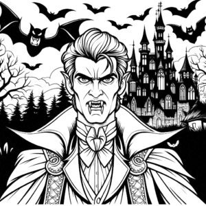 dracula-bats-halloween-coloring-pages