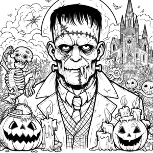 frankenstein-monster-jack-o-lantern-pumpkin-haunted-house-halloween-coloring-pages