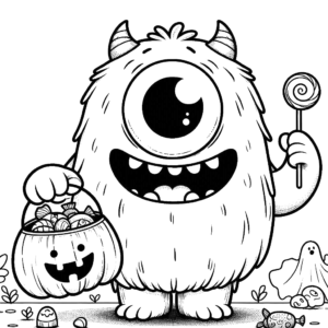 halloween-monoculus-monster-jack-o-lantern-pumpkin-candy-halloween-coloring pages