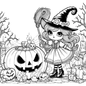 halloween-witch-bats-hat-candle-jack-o-lantern-pumpkin-halloween-coloring-pages