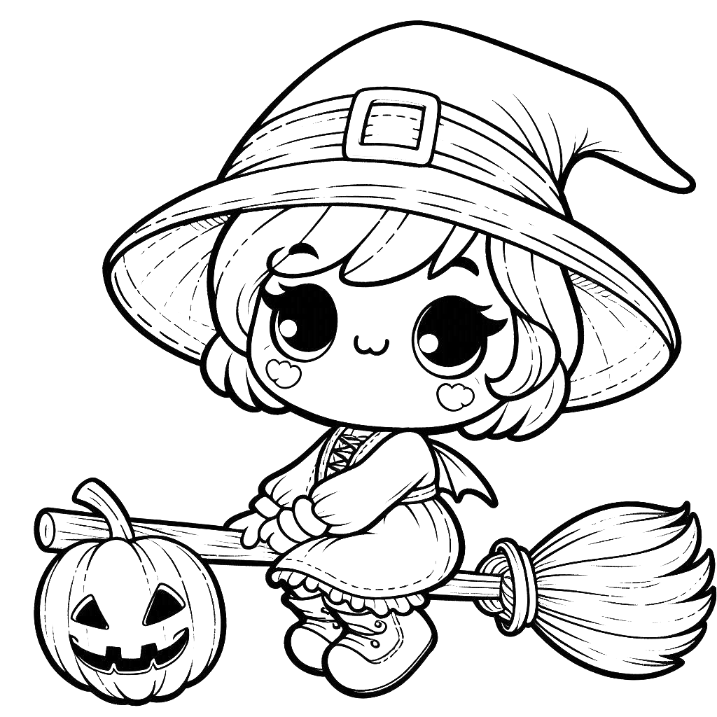 halloween-witch-on-broom-with-hat-jack-o-lantern-pumpkin-halloween-coloring-pages