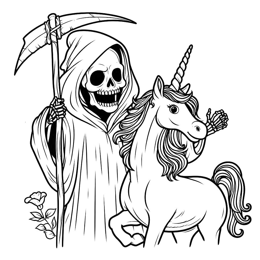 spooky-grim-reaper-unicorn-horn-halloween-coloring-pages