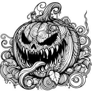 spooky-jack-o-lantern-pumpkin-halloween-coloring pages