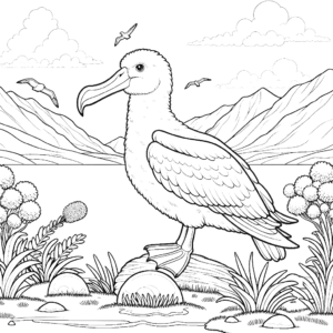 albatross-bird-ocean-mountain-coloring-pages