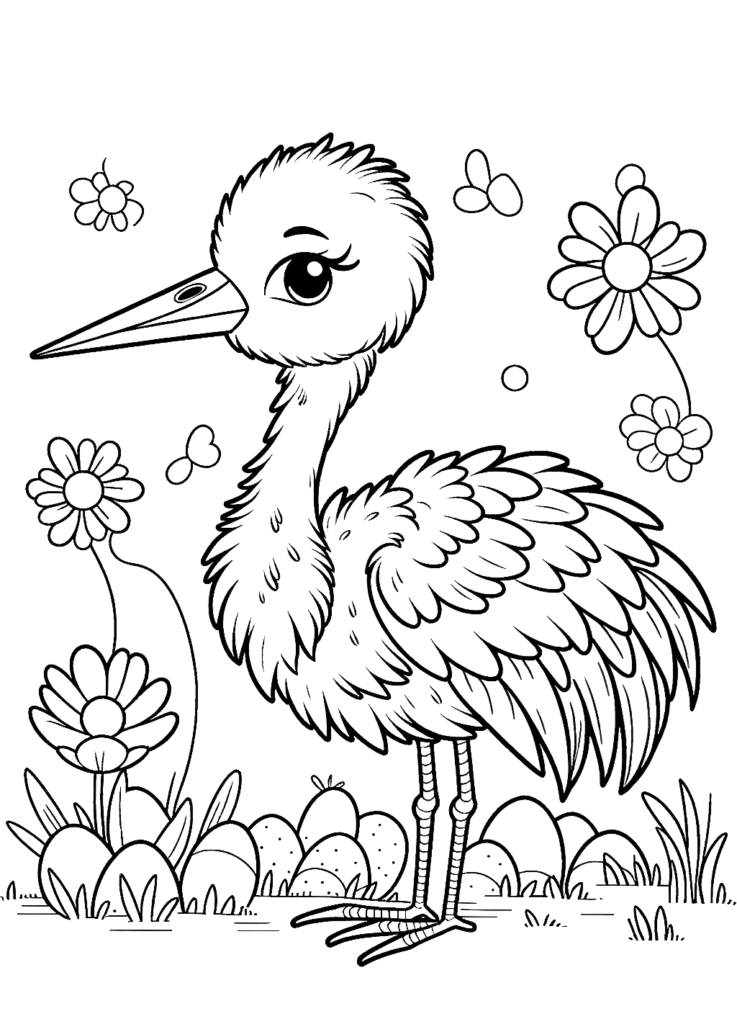 baby-crane-coloring-page