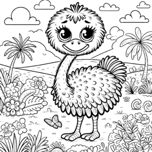 baby-ostrich-bird-coloring-page