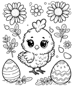 chicken-with-chicks-eggs-coloring-pages