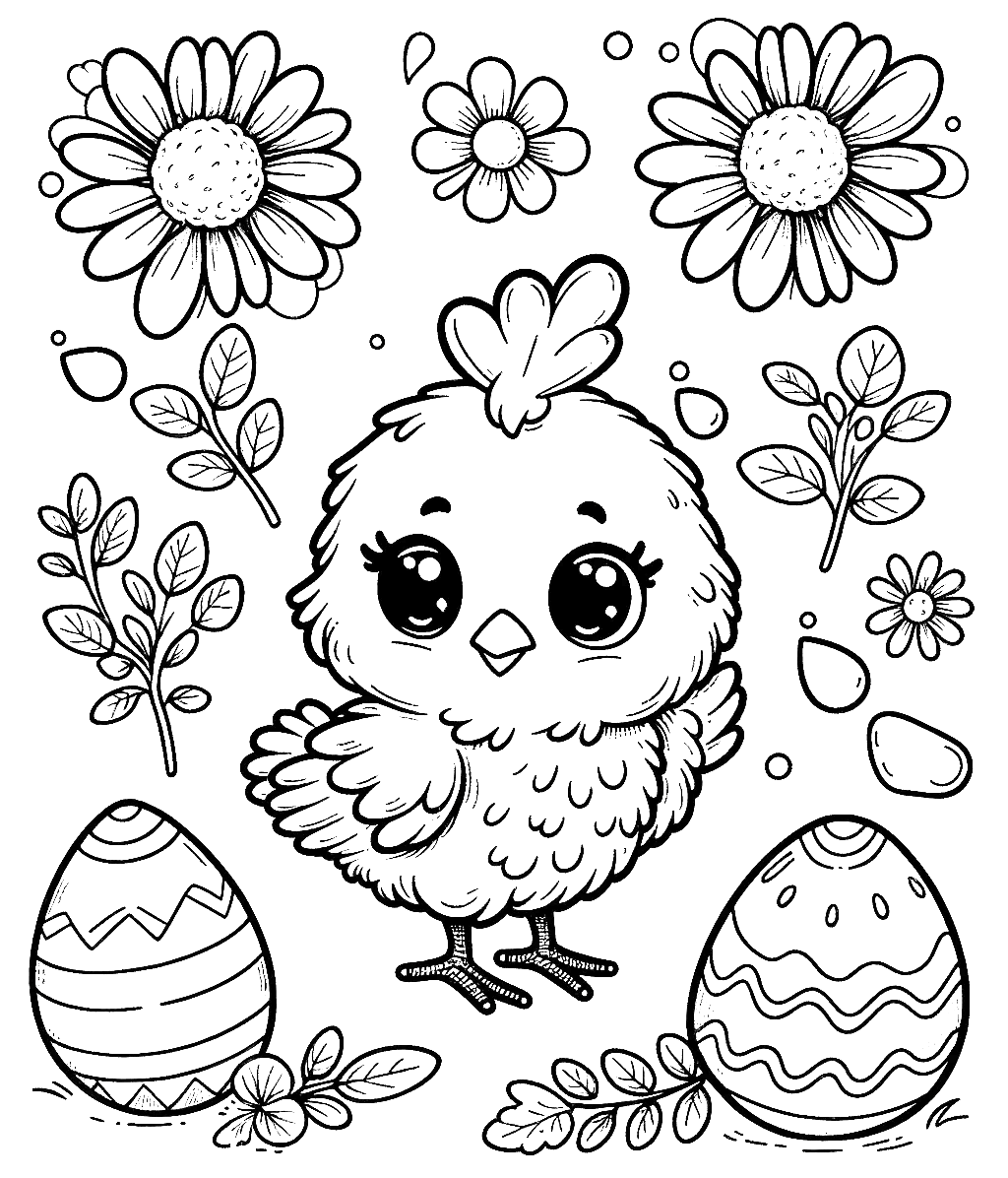 chicken-with-chicks-eggs-coloring-pages