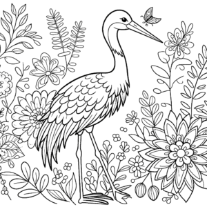 crane-butterfly-coloring-page