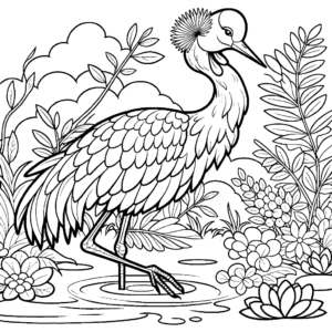 crane-in-water-coloring-page