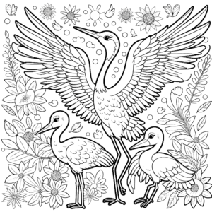 crane-mom-baby-coloring-page