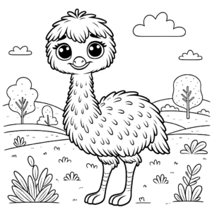 cute-emu-coloring-page