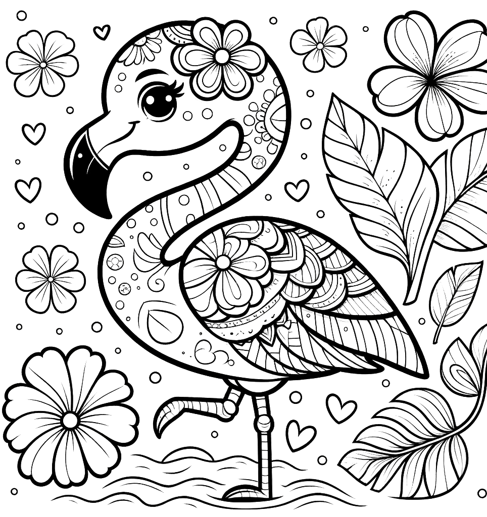 cute-flamingo-coloring-page