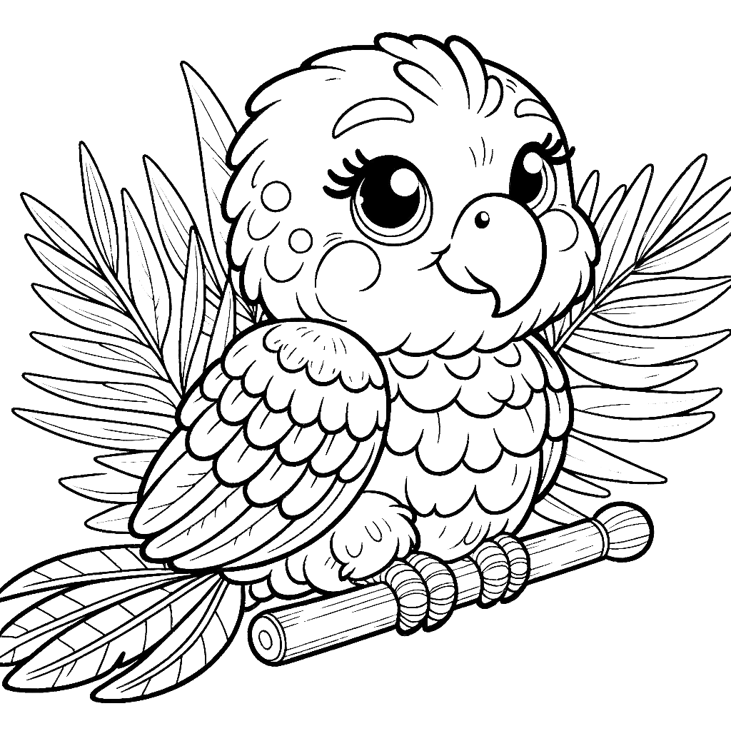 cute-parrot-coloring-page