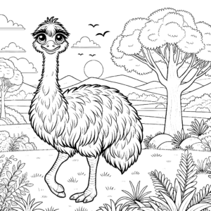 emu-coloring-pages