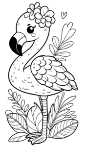 flamingo-flower-coloring-pages