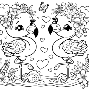 flamingo-twins-coloring-pages