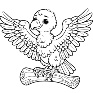 flying-baby-condor-branch-coloring-pages