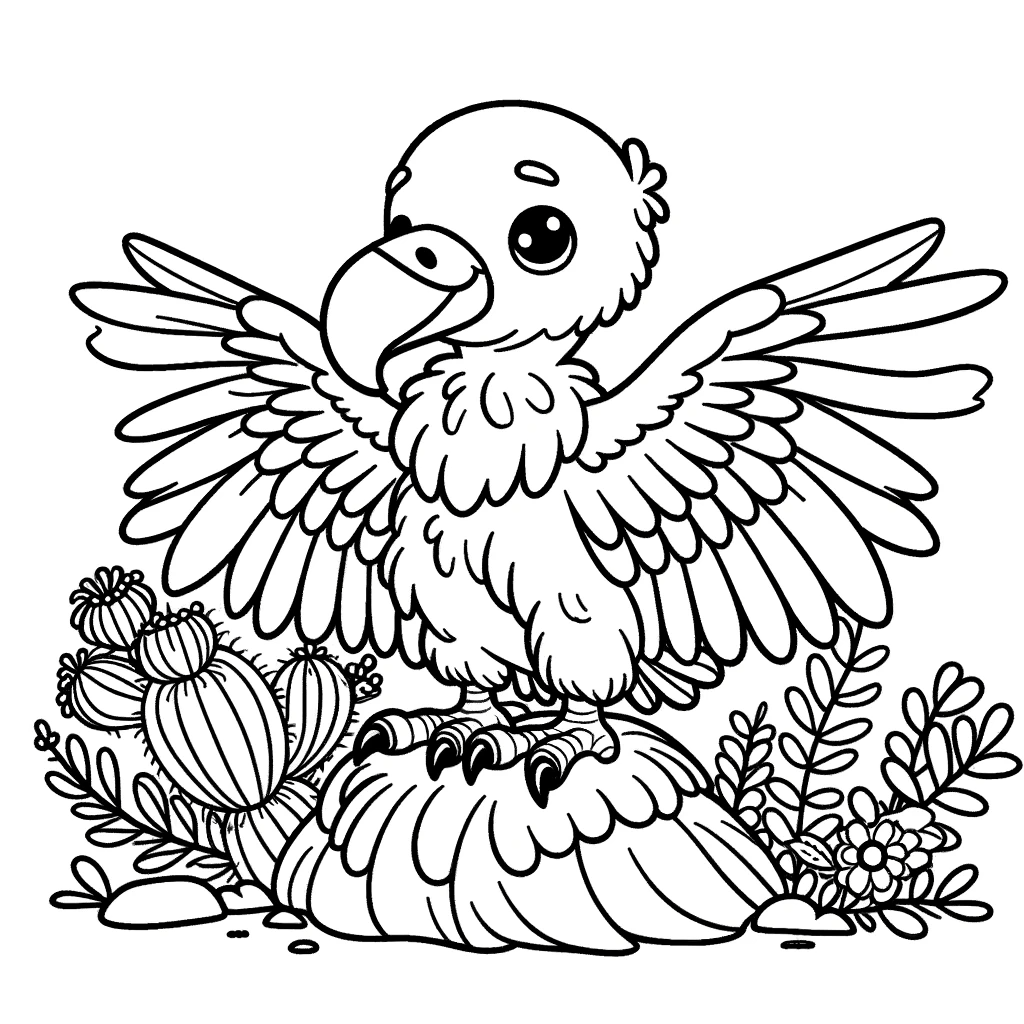 flying-baby-condor-coloring-pages