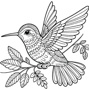 hummingbird-leaf-coloring-page