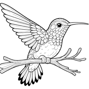 hummingbird-on-twig-coloring-pages