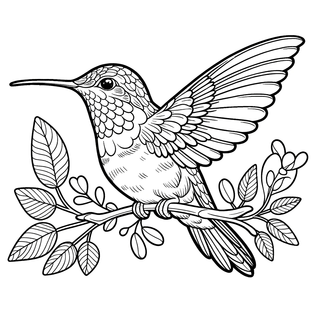 hummingbird-twig-coloring-page