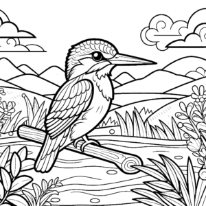 kingfisher-landscape-coloring-page