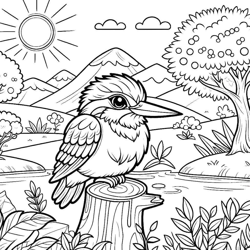 kingfisher-sunrise-coloring-page