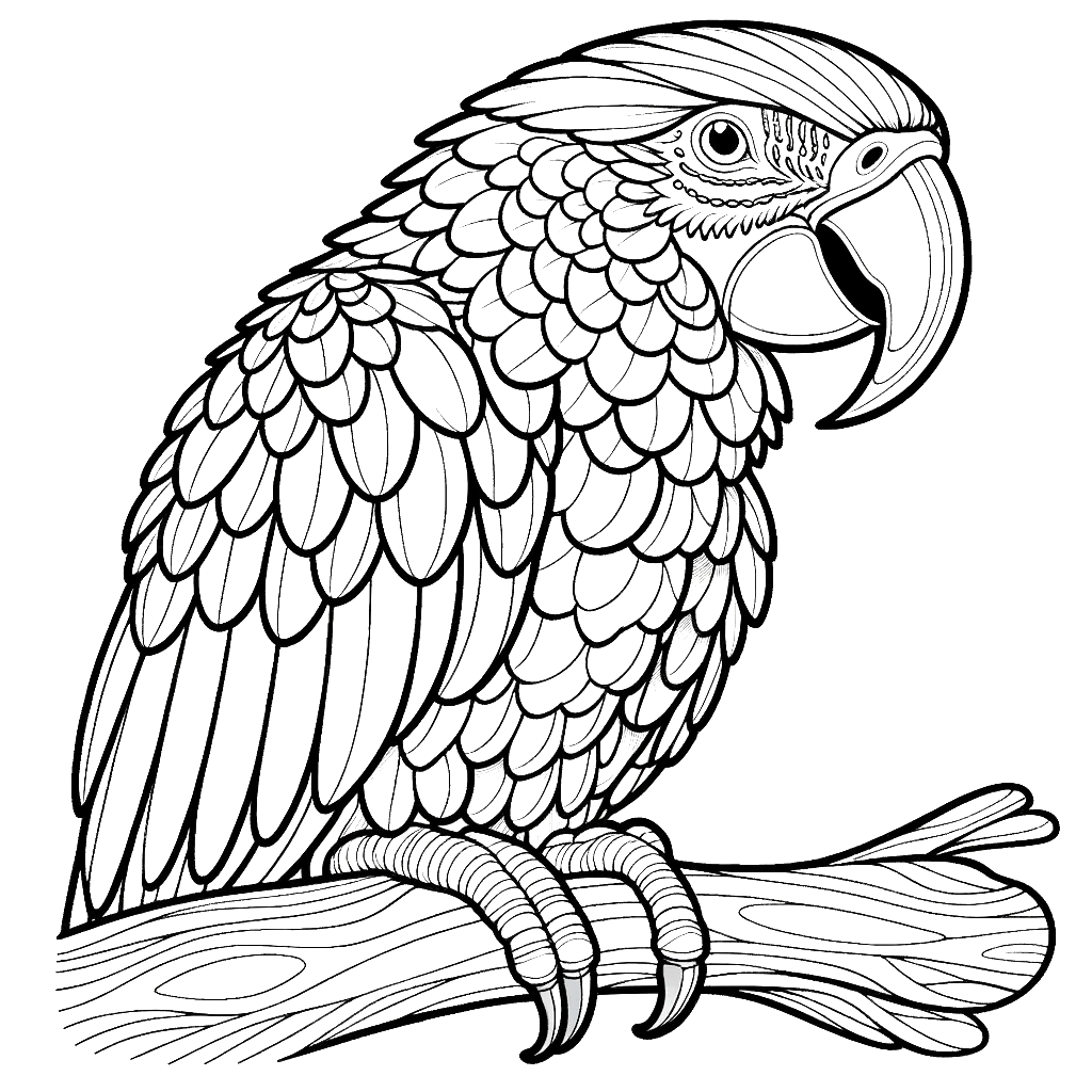 macaw-colouring-page