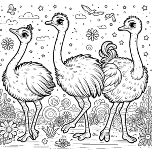 ostriches-coloring-page