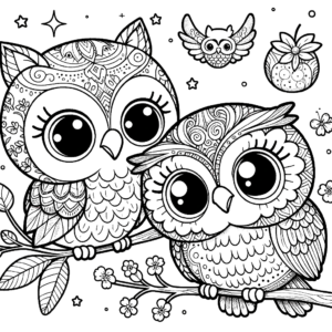 owl-twins-coloring-page