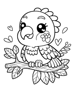 parrot-bird-colouring-page