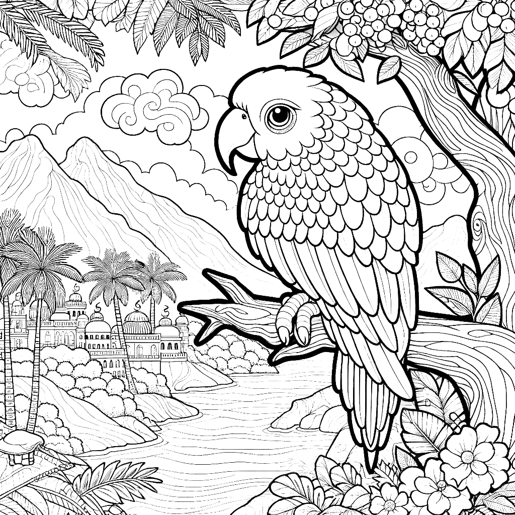 parrot-coloring-page