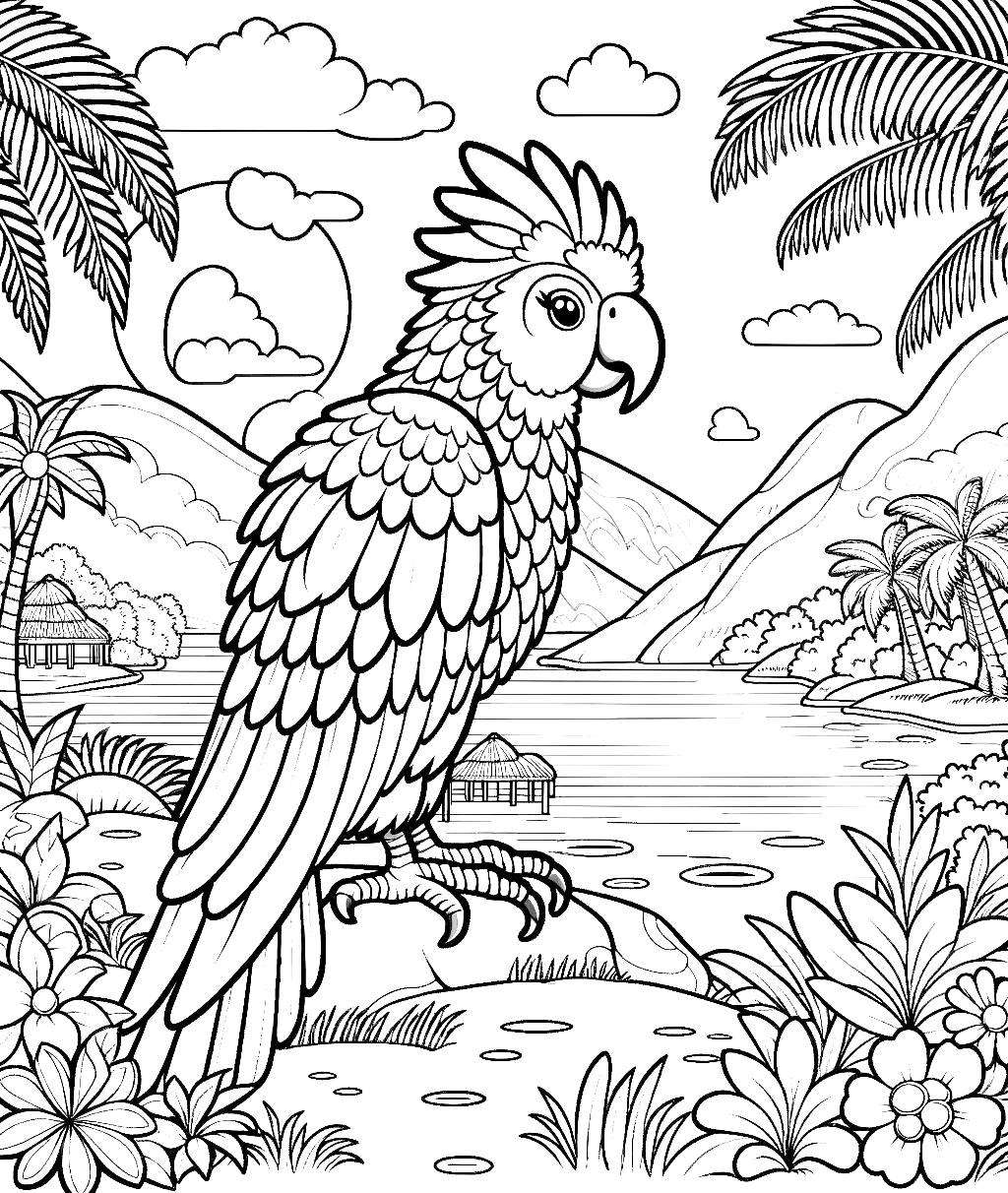 parrot-crest-coloring-page