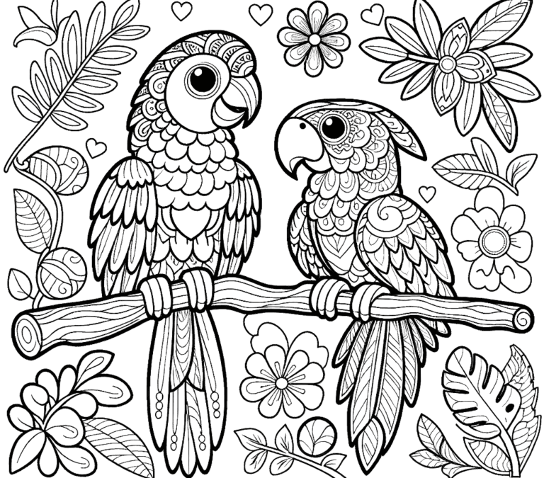 cute flamingo coloring page - Coloring Pages Gem
