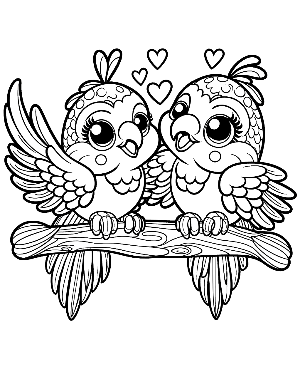 parrots-love-coloring-page