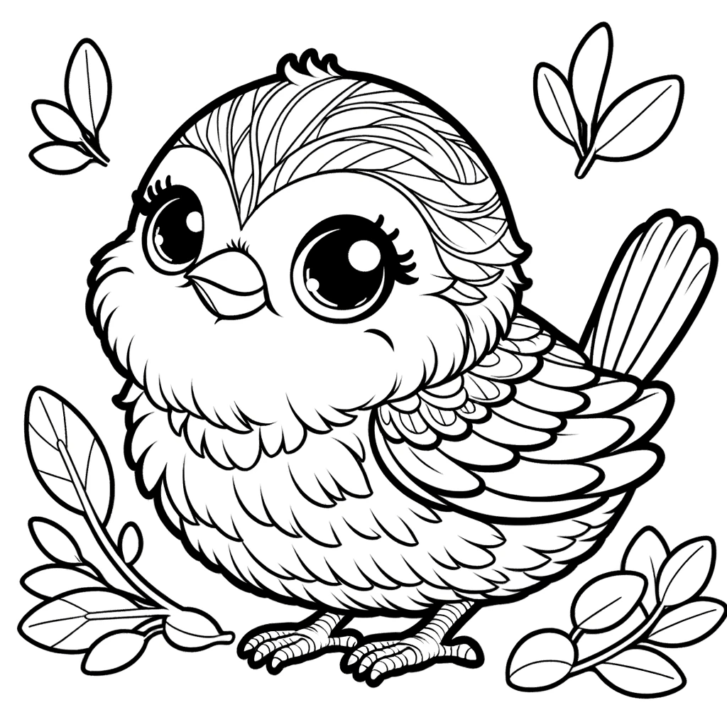 pretty-sparrow-coloring-page