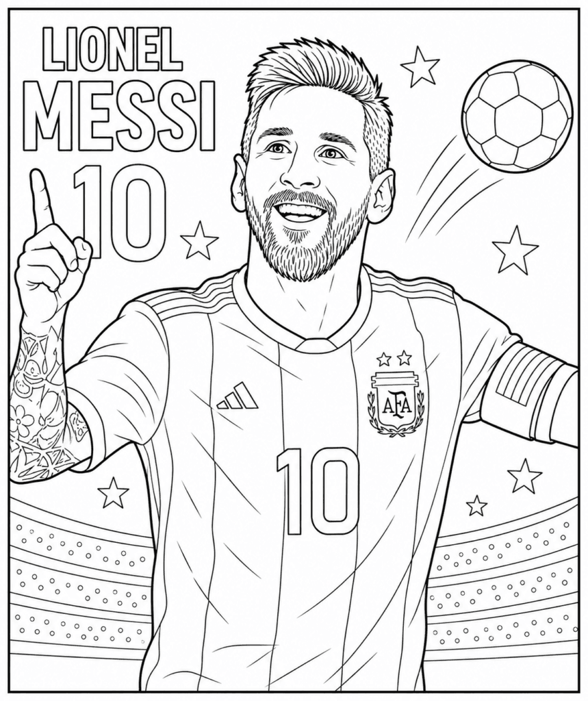 Messi Coloring Page
