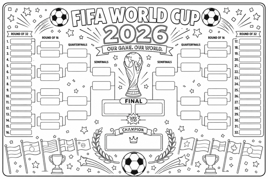 Printable 2026 FIFA World Cup Bracket Poster