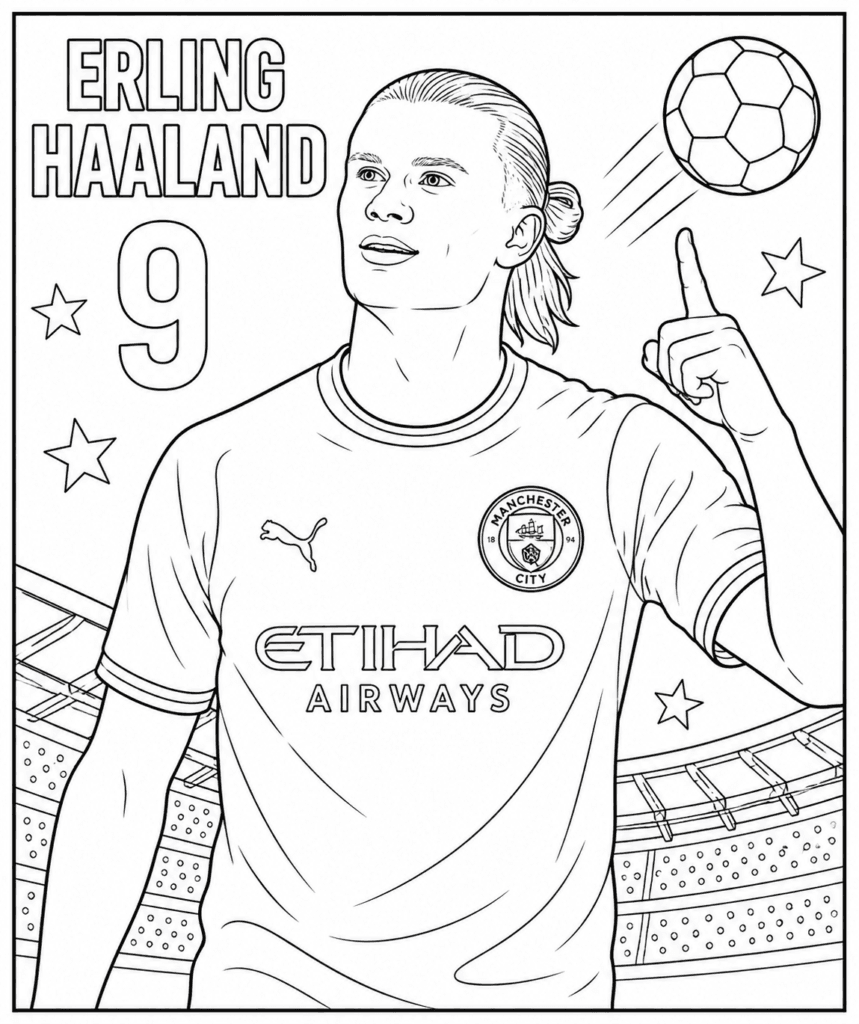 erling haaland coloring page
