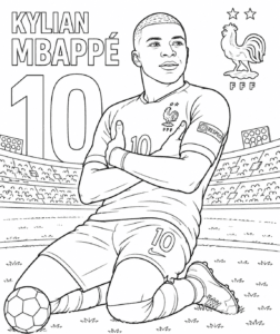 Kylian Mbappé coloring page