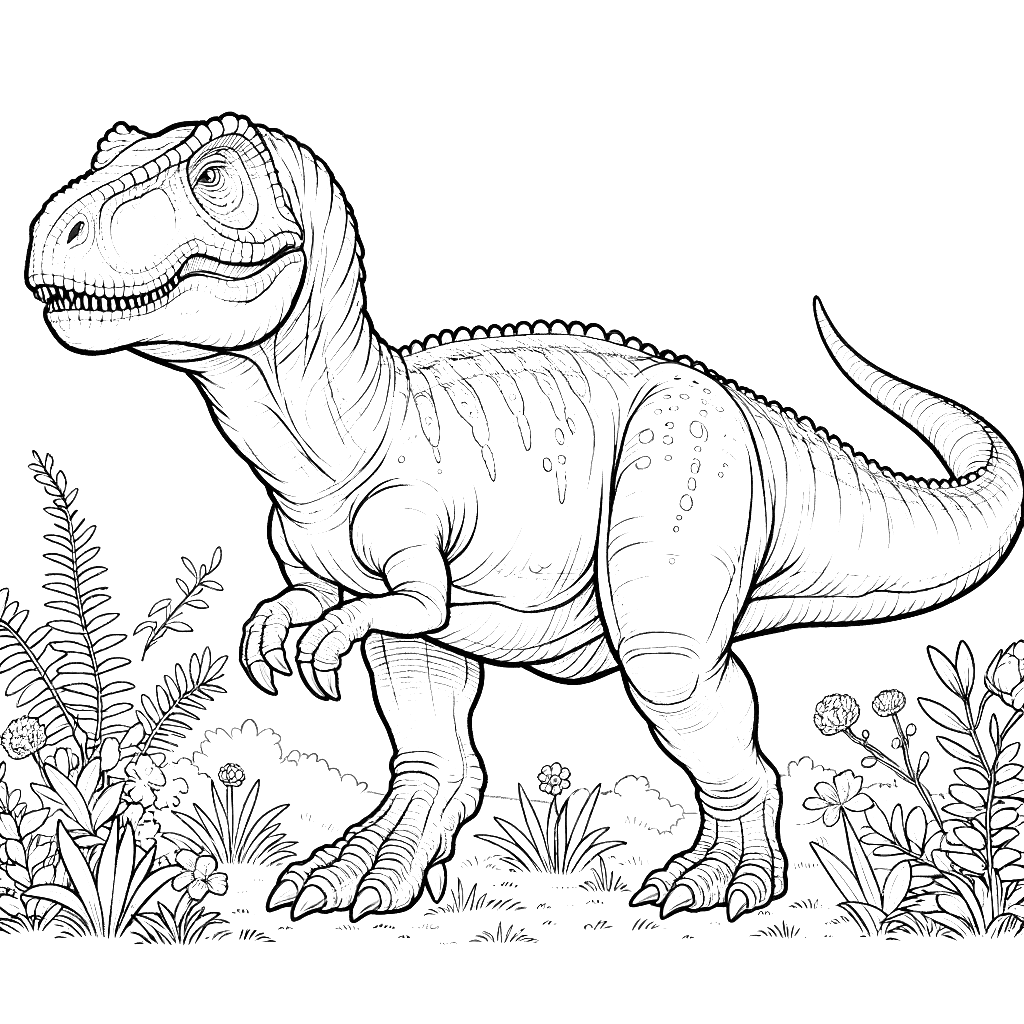 Free printable Allosaurus dinosaur coloring page 22