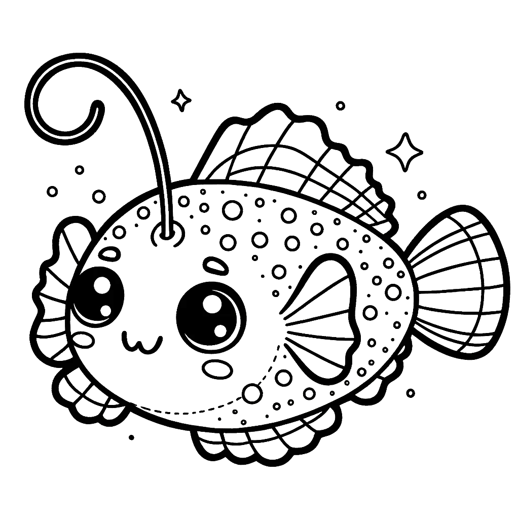 Free printable anglerfish coloring page 10 to print and color