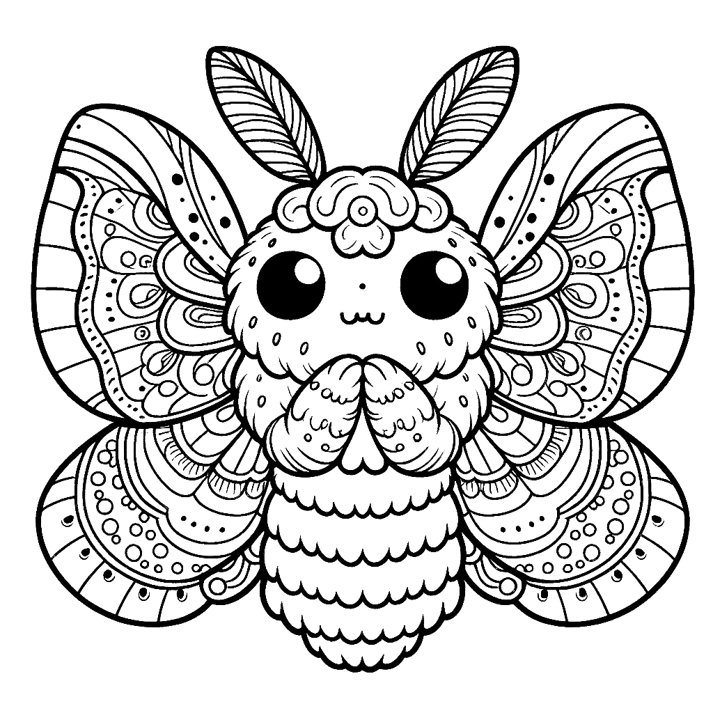 Free printable atlas moth coloring page 1