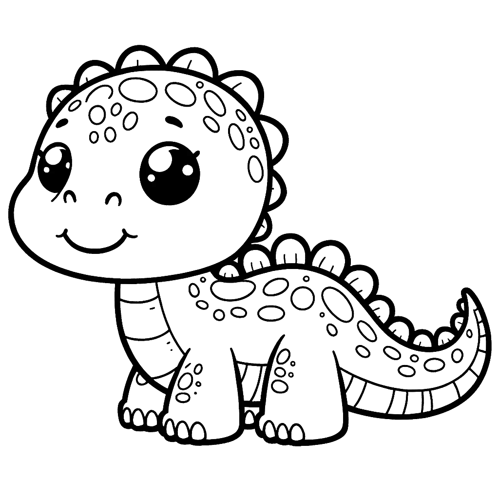 Free printable baby Stegosaurus dinosaur coloring page 1