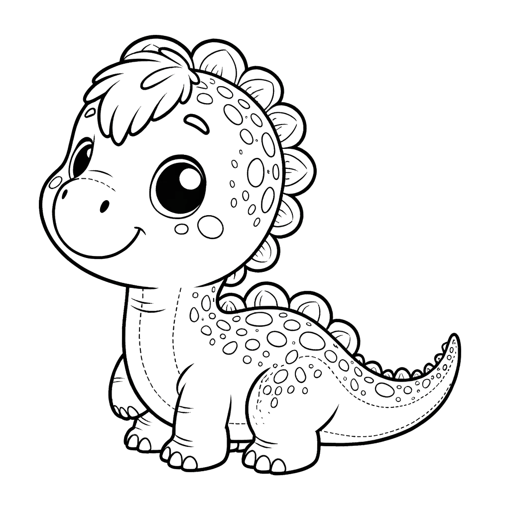 Free printable baby Stegosaurus dinosaur coloring page 2 for kids