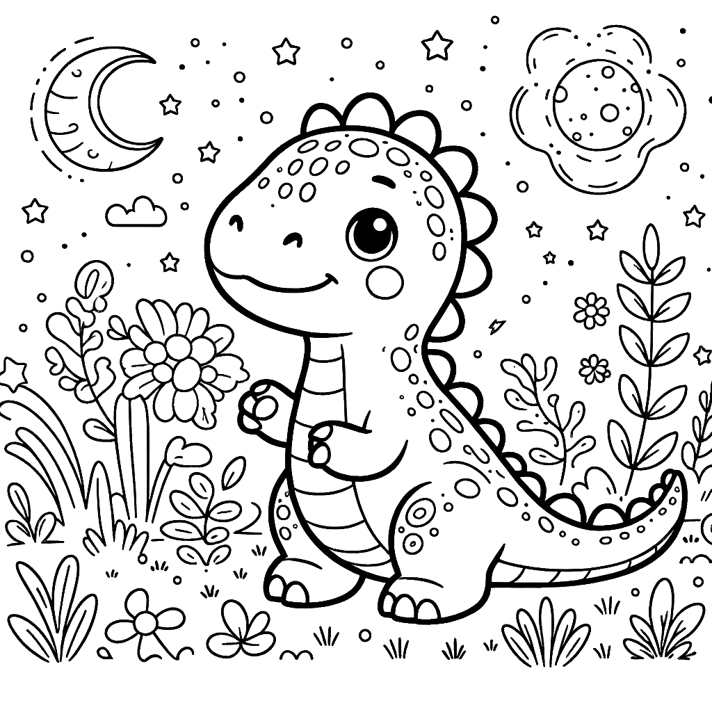 Free printable baby Stegosaurus dinosaur coloring page 3 to print and color